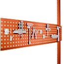 Geperforeerde gereedschapsplaat, voor tafelbreedte 1250 mm, voor serie Universal/Profi, roodoranje RAL 2001