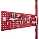 Geperforeerde gereedschapsplaat, voor tafelbreedte 1750 mm, voor serie Universal/Profi, robijnrood RAL 3003