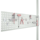 Geperforeerde gereedschapsplaat, voor tafelbreedte 2000 mm, voor serie Universal/Profi, lichtgrijs RAL 7035
