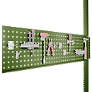 Geperforeerde gereedschapsplaat, voor tafelbreedte 2000 mm, voor serie Universal/Profi, resedagroen RAL 6011