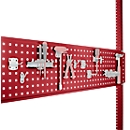 Geperforeerde gereedschapsplaat, voor tafelbreedte 2000 mm, voor serie Universal/Profi, robijnrood RAL 3003