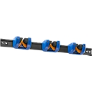Gerätehalter XXL, Wandmontage, für bis zu 3 Geräte, Klemmbereich 10-40 mm, bis 30 kg, L 525 mm, Kunststoff und Stahl, blau-schwarz