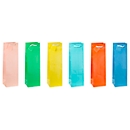 Geschenktas voor flessen "trendkleuren", met draagkoord &amp; etiket, B 100 x D 90 x H 330 mm, PP-folie, 12 stuks geassorteerde kleuren