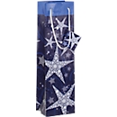 Geschenktasche Sigel Shining Stars, für Weihnachten, für Flaschen geeignet, 5 Stück, Glanzlackierung, B 100 x T 80 x H 350 mm, Papier