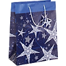 Geschenktasche Sigel Shining Stars, für Weihnachten, große Ausführung, 5 Stück , Glanzlackierung, B 260 x T 120 x H 330 mm, Papier