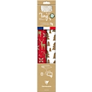 Geschenkverpackungs-Set Clairefontaine, rot-weiß, 2 Tinyrollen Geschenkpapier L 5 m x B 350 mm, Geschenkband L 20 m & 10 Geschenkanhänger