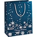 Geschenkzak Silver Snowflakes, 260 x 330 x 125 mm, 3 stuks