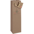 Gift bags Christmas Sigel 'Christmas with apples', 5 pieces, W 100 x D 80 x H 350 mm, kraft paper, brown