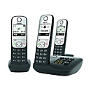 Gigaset A690A Trio - Schnurlostelefon - Anrufbeantworter mit Rufnummernanzeige - ECO DECTGAP - Schwarz + 2 zusätzliche Handsets