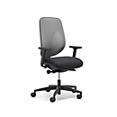 Giroflex office chair 353, with armrests, auto-synchronised mechanism, contoured seat, 3D mesh backrest, grey/black