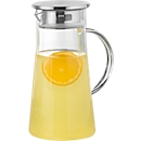 Glass carafe PORTO, borosilicate glass, heat resistant, 1 l, H 226 x Ø 108 mm, silicone seal, with handle