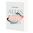 Glückwunschkarte Korsch Wir gratulieren – Alles Gute, mit buntem Motiv & Umschlägen, Hochformat, B 115 x H 117 mm, Karton, naturweiss, 10 Stück