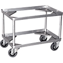 Gmoehling Chariot pour bacs de transport type 3, jusqu'à 200 kg, roues pivotantes et fixes, roues à bandage plein, L 575 x l 370 x H 440 mm, acier galvanisé