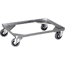Gmoehling Fahrgestell für Transportkästen Typ 3, bis 200 kg, Lenk- und Bockrollen, Vollgummi-Räder, L 575 x B 370 x H 150 mm, Stahl verzinkt