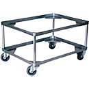 Gmoehling transportwagen voor transportbakken type 2, tot 200 kg, zwenk- en bokwielen, massief rubberen wielen, L 772 x B 572 x H 440 mm, staal verzinkt