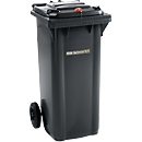 GMT waste garbage can, 120 l with gravity lock, black-grey