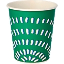 Gobelet en carton Papstar, jetable, 0,2 l, pour boissons froides, avec trait de remplissage, Ø 80 x H 88 mm, vert, 100 pièces