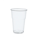Gobelet PLA Papstar Pure, volume 0,4 l, uniquement pour boissons froides, avec trait de remplissage &amp; bord mousse, Ø 95 x H 132 mm, transparent, 70 pièces