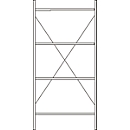 Grundregal, 4 Böden, H 2278 x B 1055 x T 300 mm, lackiert