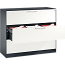 Hängeregistraturschrank ASISTO C 3000, 3 Schubladen, 3-bahnig, B 1200 mm, anthrazit/weiss