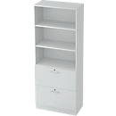 Hängeregistraturschrank JENA, 5 OH, B 800 mm, 2 Schubladen, abschließbar, lichtgrau