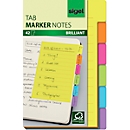 Haftnotizen Sigel Tab Marker Notes, 6-farbig, 42 Blatt, 98 x 148 mm, beschreibbar