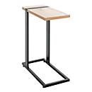HAKU Beistelltisch, rechteckig, Stahlrohr pulverbeschichtet, melaminharzbeschichtet, B 240 x T 490 x H 640 mm, schwarz/Eiche hell