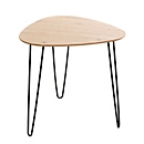 HAKU bijzettafel, vierkant, gelakt staal, legbord MDF (melaminehars gecoat), B 480 x D 480 x H 480 mm, zwart/licht eiken