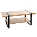 HAKU Table basse, rectangulaire, tube d'acier revêtu par poudre, plateau en mélaminé, L 1200 x P 600 x H 450 mm, noir/chêne clair