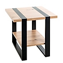 HAKU Table d'appoint, carrée, tube d'acier revêtu par poudre, mélaminé, L 450 x P 450 x H 450 mm, noir/chêne clair