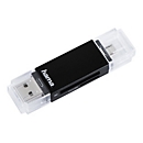 Hama "Basic" USB 2.0 OTG - Kartenleser (SD, microSD, SDHC, microSDHC, SDXC, microSDXC) - USB 2.0