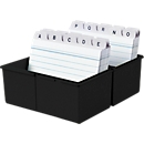 HAN card index box, plastic, DIN A7 format landscape, black