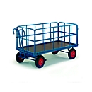 Handpritschenwagen mit Rohrgitterwänden, Räder aus Vollgummi, 930 x 630 mm