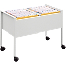 Hanging file trolley, double row, luminous gray