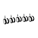 Hard floor castors, white