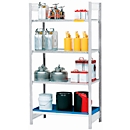 Hazardous goods rack asecos REG 1044, W 1060 x D 440 x H 2000 mm, with 20 l sump tray and 3 steel mesh shelves