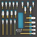 Hazet tool tray 163-119/23, 2/3 module, incl. screwdriver socket assortment, 23 pcs, W 344 x D 342 x H 35 mm, foam, black/blue