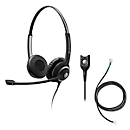 Headset Sennheiser SC 260, kabelaansluiting, stereogeluid, koptelefoon verstelbaar en telefoonadapter CEHS-DHSG