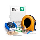 HeartSine Komplettset Defibrillator SAM 360P, mit Plexiglaswandkasten, AED, Indoor
