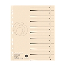 herlitz® Trennblätter, A4, Recycling-Karton, Eurolochung, Registeraufdruck, chamoisgelb, 10 Stück
