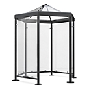 Hexagonal smoking pavilion model Paris (without side walls), anthracite grey RAL 7016