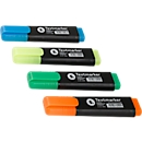 Highlighter, with wedge tip, light resistant, quick drying, assorted colours, 4 pcs.