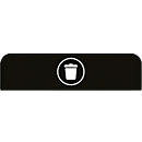 Hinweistafel für konfigurierbare Recyclingstation von Rubbermaid, für 125 Liter Behältereinheit, B 610 x H 203 x T 20 mm, Restmüll, schwarz