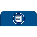 Hinweistafel für konfigurierbare Recyclingstation von Rubbermaid, für 57 Liter Behältereinheit, B 367 x H 203 x T 20 mm, Papier, blau
