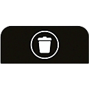 Hinweistafel für konfigurierbare Recyclingstation von Rubbermaid, für 57 Liter Behältereinheit, B 367 x H 203 x T 20 mm, Restmüll, schwarz