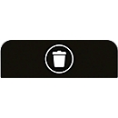 Hinweistafel für konfigurierbare Recyclingstation von Rubbermaid, für 87 Liter Behältereinheit, B 489 x H 203 x T 20 mm, Restmüll, schwarz
