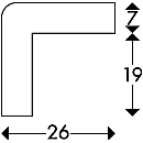 Hoekbeschermprofiel type E, 1 m/stuk, geel/zwart