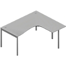 Hoekbureautafel ARLON-OFFICE, B 1600 x D 1200 x H 730 mm, lichtgrijs