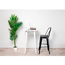 Hoge buitentafel meet® van Paperflow URBAN, vierkant, B 600 x H 1080 mm, gegalvaniseerd staal, zwart-zwart