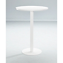 Hoge tafel Paperflow, rond, met stalen frame, kolomvoet, Ø 800 mm, bestand tegen ontsmettingsmiddelen, wit